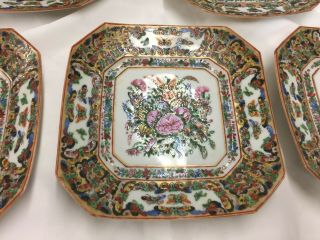 5 Famille Rose Plates Chinese with Butterflies 2