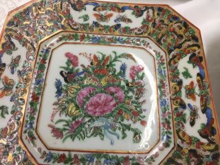 5 Famille Rose Plates Chinese with Butterflies 5