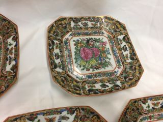 5 Famille Rose Plates Chinese with Butterflies 7