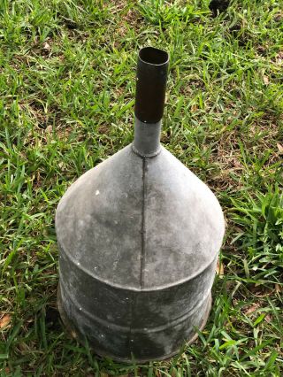 Vintage Large 23 X 11.  5 Galvanized Metal Tractor Funnel Old Farm Rustic Country