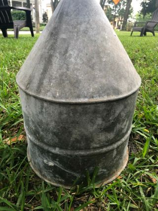 Vintage Large 23 x 11.  5 Galvanized Metal Tractor Funnel Old Farm Rustic Country 4