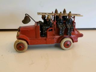Vintage Johillco Cast Iron Fire Truck With Firemen