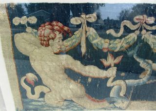 Very Fine 17th Century Flemish Tapestry Whitney Estate Textile Antique Mermaids 3