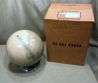Vintage Rand Mcnally 12 " Inch Lunar Globe W/ Stand Moon 1972 W/ Box &