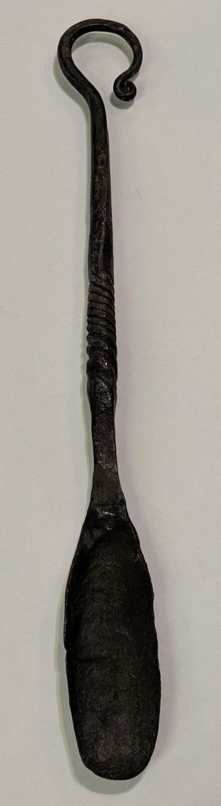 Antique Wrought Iron Primitive Long Spoon Shoe Horn
