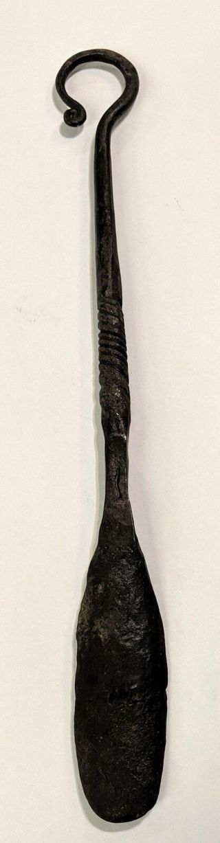 Antique Wrought Iron Primitive long Spoon Shoe Horn 2
