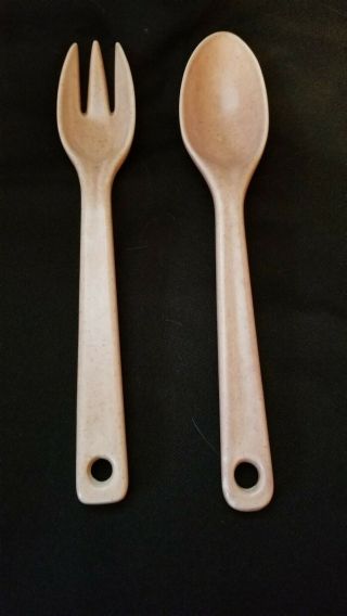 Russel Wright American Modern - Pink Salad Fork And Spoon