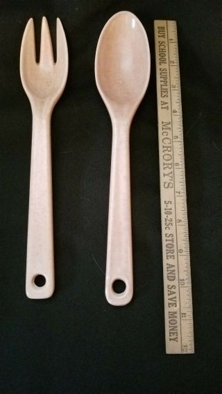 Russel Wright American Modern - Pink Salad fork and spoon 2