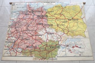 P Vidal - Lablache Vintage School Map.  No.  27 Germany/Austria/Poland.  (1mx1m20). 3