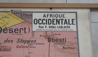 Vidal Lablache Vintage School Map.  No.  38 Africa/Tunisia.  (1m x 1m20). 3
