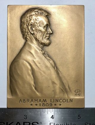 1964 - 1965 York World’s Fair,  The Brenner Lincoln Profile Bronze Plaque