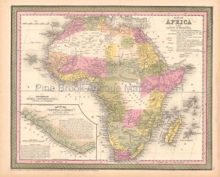 Africa Antique Map African Decor History Gift Ideas Desilver 1855