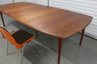 Danish Mid Century Teak Ext.  Dining Table 106 in.  with 2 leaves 3