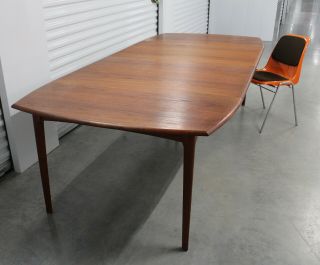 Danish Mid Century Teak Ext.  Dining Table 106 in.  with 2 leaves 5