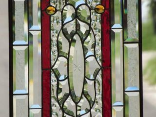 Dynamic Duo •Pair of Beveled Stained Glass Panels • each 29 1/2 