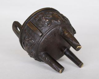 Chinese Bronze Taotie Mask Incense Burner Censer,  Qing dynasty 6