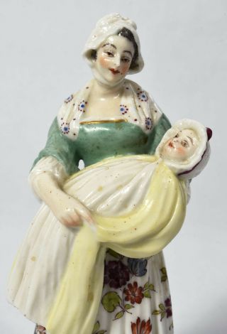 Antique German Porcelain Figurine of Mother holding Infant - Meissen Quality 2