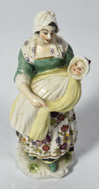 Antique German Porcelain Figurine of Mother holding Infant - Meissen Quality 6
