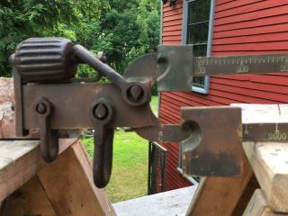 Rare Vintage Antique solid Brass beam platform scale w/weights,  7000lb capacity 2