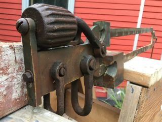 Rare Vintage Antique solid Brass beam platform scale w/weights,  7000lb capacity 5