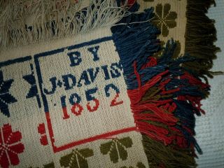 Antique Woven Jacquard Coverlet J.  Davis 1852 76 " X 82 "