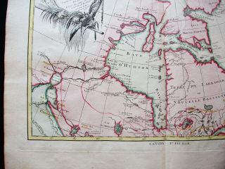 1778 ZANNONI - rare map: AMERICA NORTH,  UNITED STATES,  CANADA GREAT LAKES ONTARIO 5