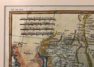 1780 Bonne hand colored copper engraved map of North Mexico 3