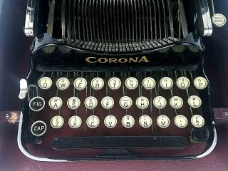 Antique 1900 ' s Corona 3 Folding Typewriter in Case Serial 81053 MFD 1916 5
