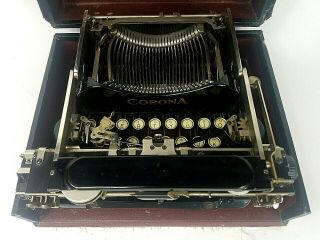 Antique 1900 ' s Corona 3 Folding Typewriter in Case Serial 81053 MFD 1916 7