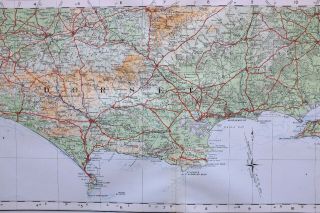 1922 LARGE MAP DORSET ISLE OF WIGHT BOURNEMOUTH SOUTHAMPTON FOREST 3