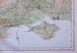 1922 LARGE MAP DORSET ISLE OF WIGHT BOURNEMOUTH SOUTHAMPTON FOREST 4