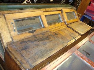 Circa 1920s Wooden Cooler Meat Counter Display Case 4