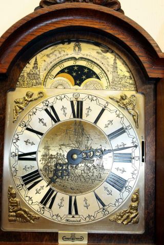 Old Big Wall Clock Frisian Westminster Zaandam Warmink Wuba Dutch with Moonphase 6