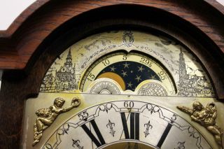 Old Big Wall Clock Frisian Westminster Zaandam Warmink Wuba Dutch with Moonphase 7