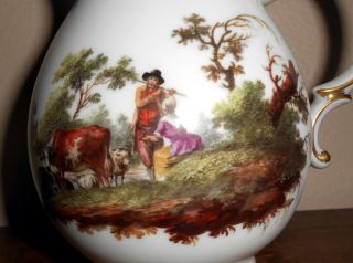 RARE 1780s Oude Amstel Porcelain Hand Painted Shepherd Scene Cream Jug Pitcher 2