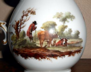 RARE 1780s Oude Amstel Porcelain Hand Painted Shepherd Scene Cream Jug Pitcher 4