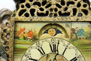 Old Wall Clock Dutch Stultyen Stool Clock STOELKLOK with Moon Phase 7