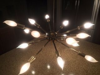 Vintage Midcentury Sputnik Lamp 16 Light Fixture Atomic Ranch Style