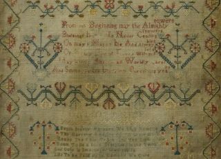 MID/LATE 18TH CENTURY VERSE & MOTIF SAMPLER BY MARTHER MAYBRICK April 22 - 1774 10