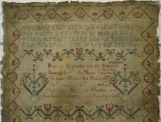 MID/LATE 18TH CENTURY VERSE & MOTIF SAMPLER BY MARTHER MAYBRICK April 22 - 1774 2