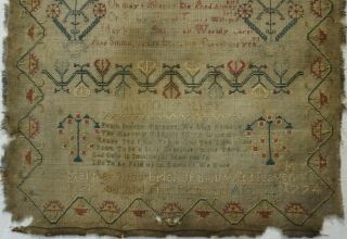 MID/LATE 18TH CENTURY VERSE & MOTIF SAMPLER BY MARTHER MAYBRICK April 22 - 1774 3