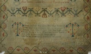 MID/LATE 18TH CENTURY VERSE & MOTIF SAMPLER BY MARTHER MAYBRICK April 22 - 1774 8