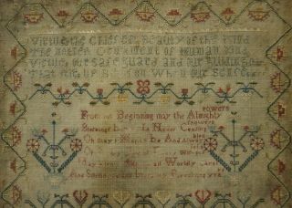 MID/LATE 18TH CENTURY VERSE & MOTIF SAMPLER BY MARTHER MAYBRICK April 22 - 1774 9