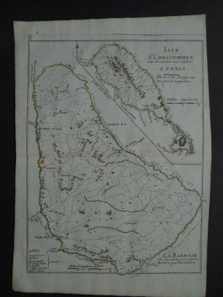 1748 Le Rouge Atlas Map Barbados - Saint Kitts - Isle St Christophle - Barbade