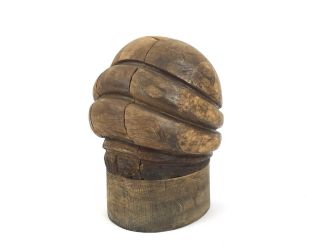 Antique Wood Hat Block Form Mold Flapper Girl Industrial