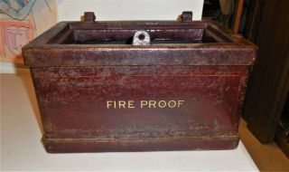 Antique Stagecoach Train Strong Box Safe Bank Vault Wells Fargo Fire Proof