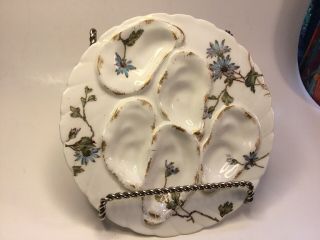 Antique Haviland Oyster Plate 5 Wells 3