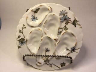 Antique Haviland Oyster Plate 5 Wells 4