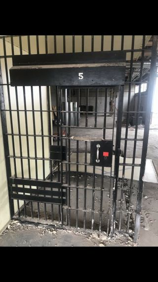 Jail Cell Door wt Key,  Salvaged 1950’s 6’x8’ Heavy Steel $2875 For All 4 5