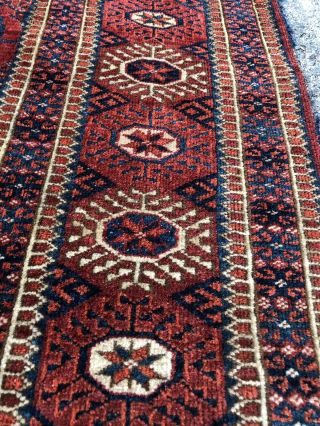 Auth: Antique Tekke Turkmen Bukhara Rug - Rare 6x10 Organic Collectors Pc.  N R 11